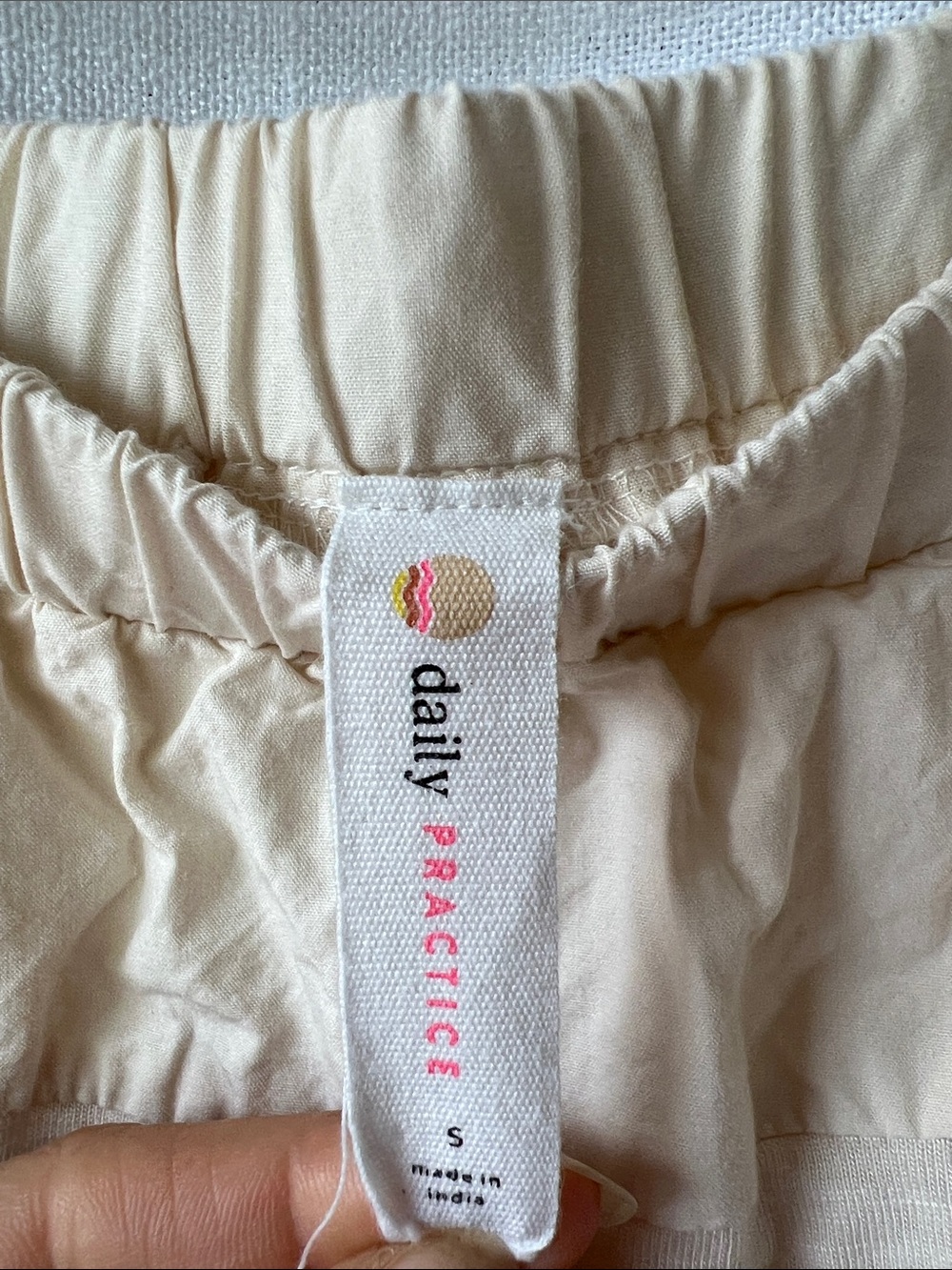 Anthropologie Daily Practice Women's Cream Wide-Leg Pull-On Pants Size Small - Picture 4 of 5